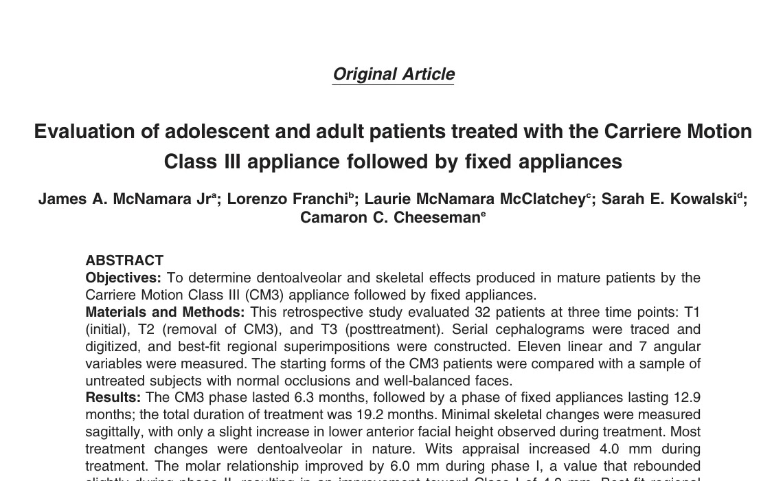 성인 Class III 교정, 수술 없이 가능할까? – Carriere Motion Class III 장치의 효과