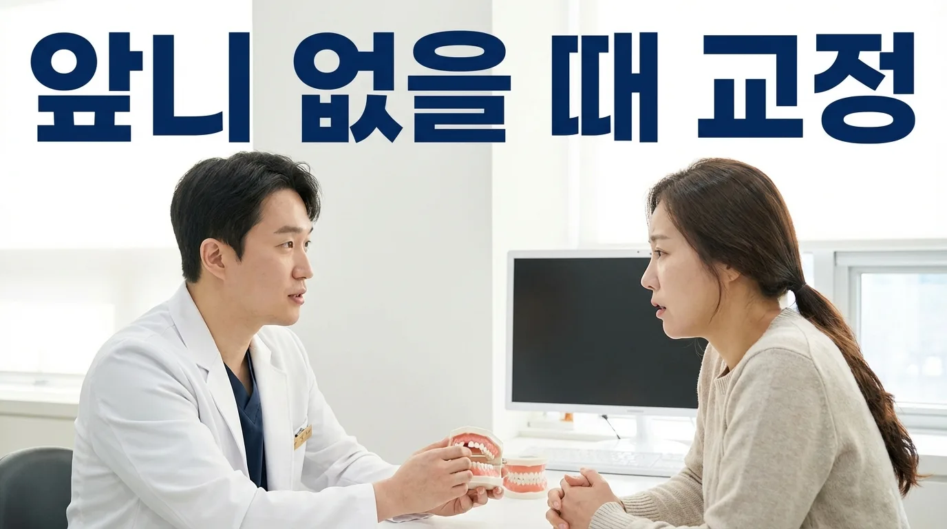 앞니가 하나 없는데, 교정으로 임플란트 자리를 만들 수 있나요?