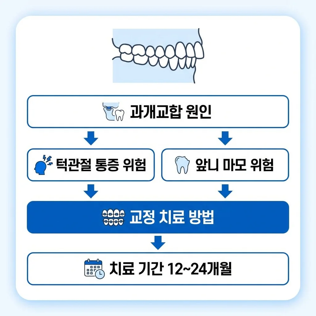 과개교합 원인과 교정 치료 인포그래픽 | 아너스교정치과