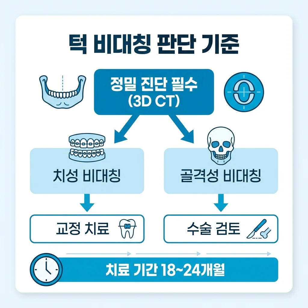 턱 비대칭 판단 기준 인포그래픽 | 아너스교정치과