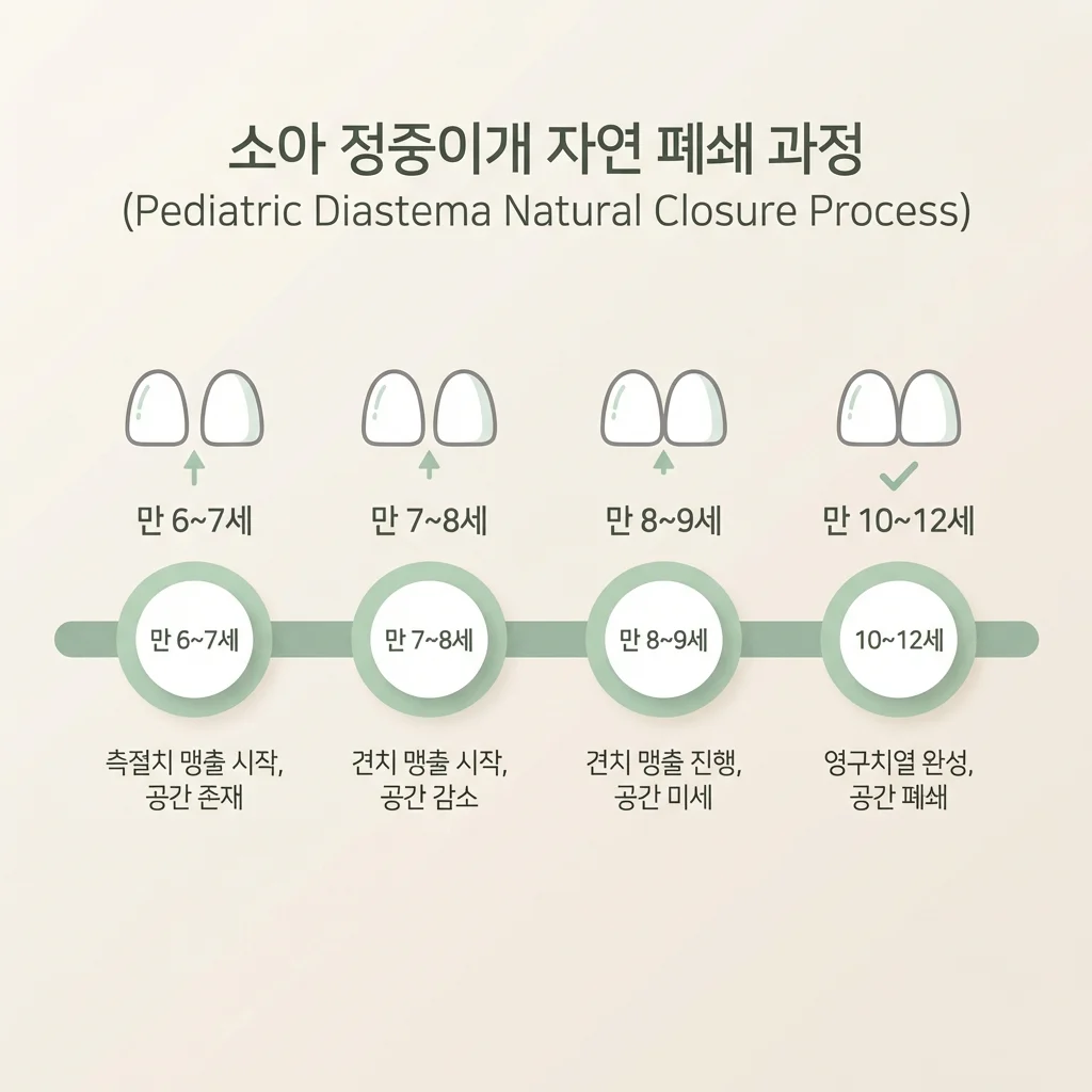 초등 앞니 벌어짐 연령별 자연 폐쇄 타임라인