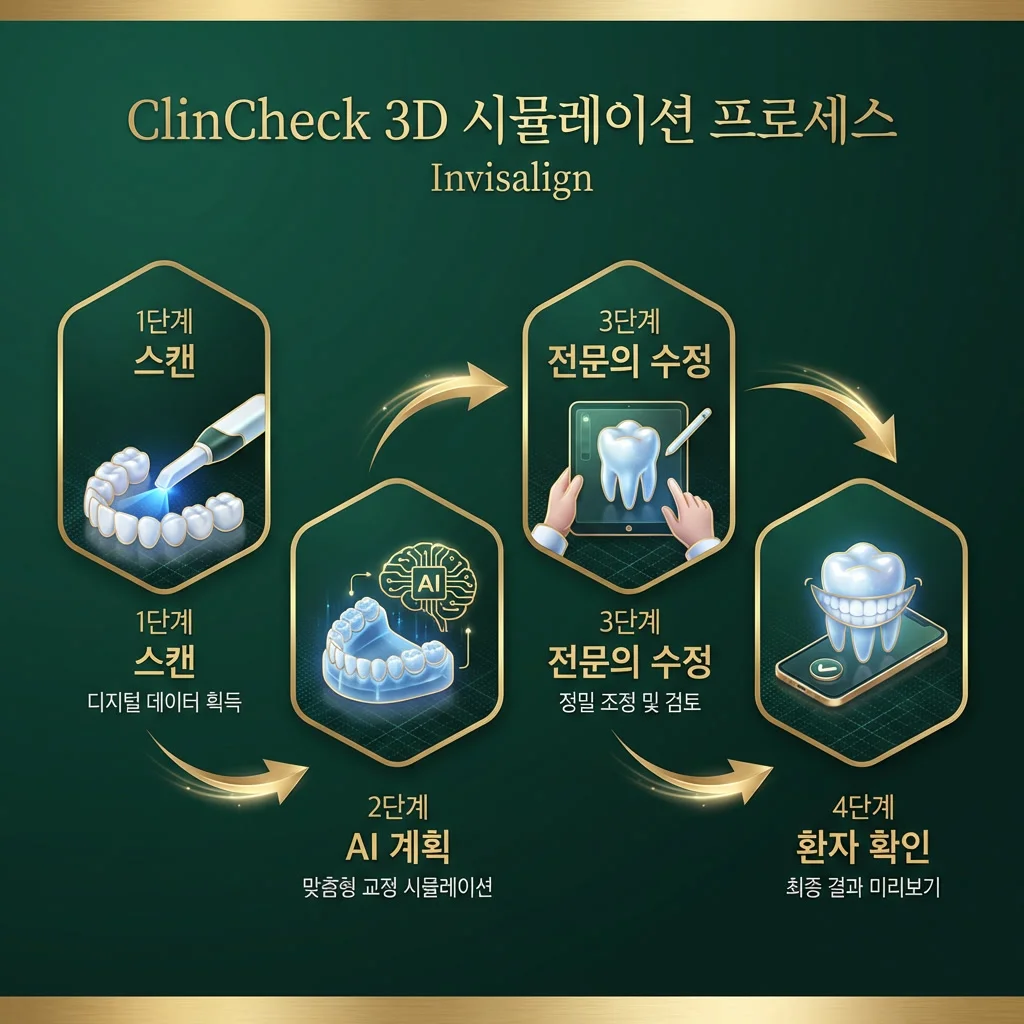 클린체크 3D 시뮬레이션 과정 인포그래픽