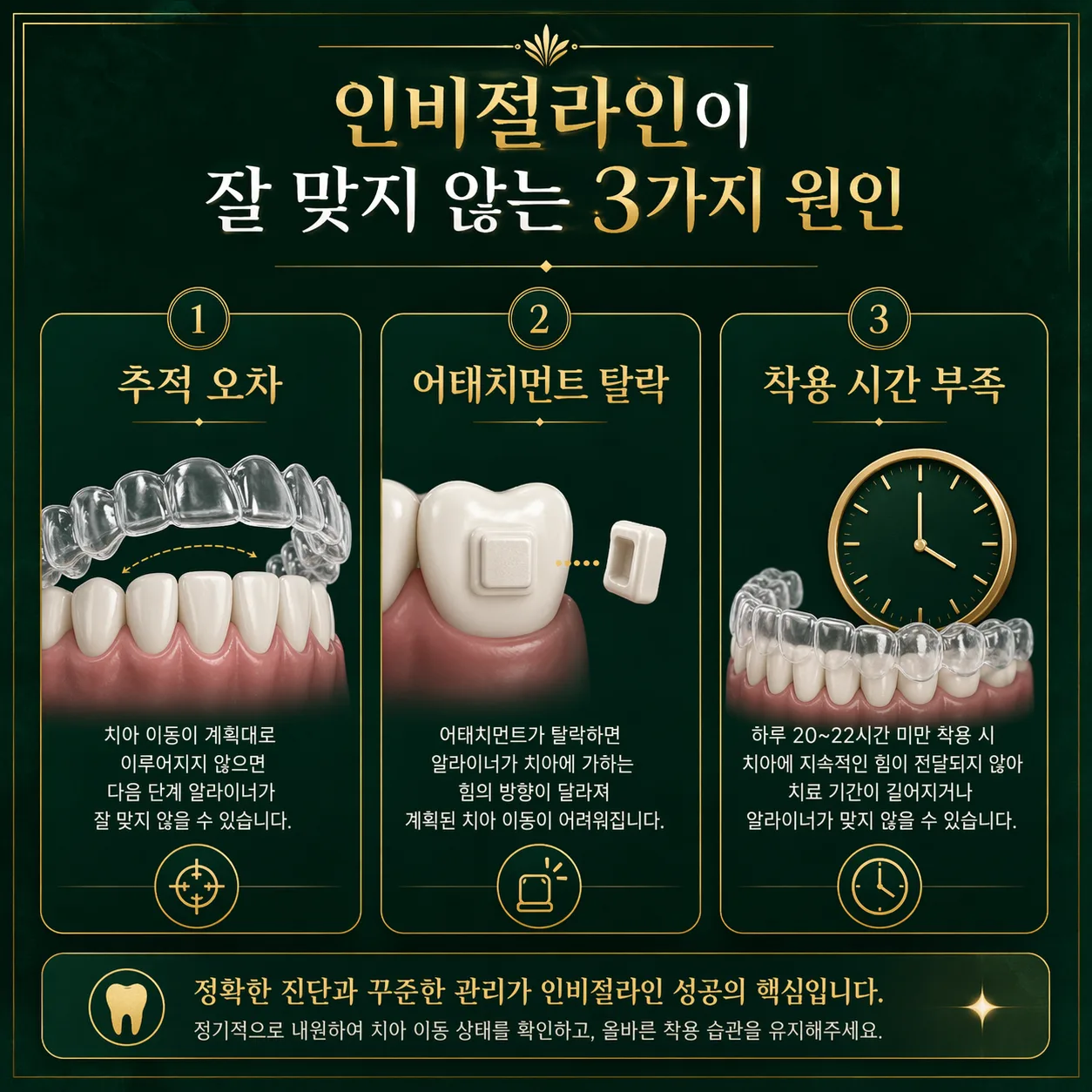 인비절라인 안 맞는 원인 3가지 인포그래픽