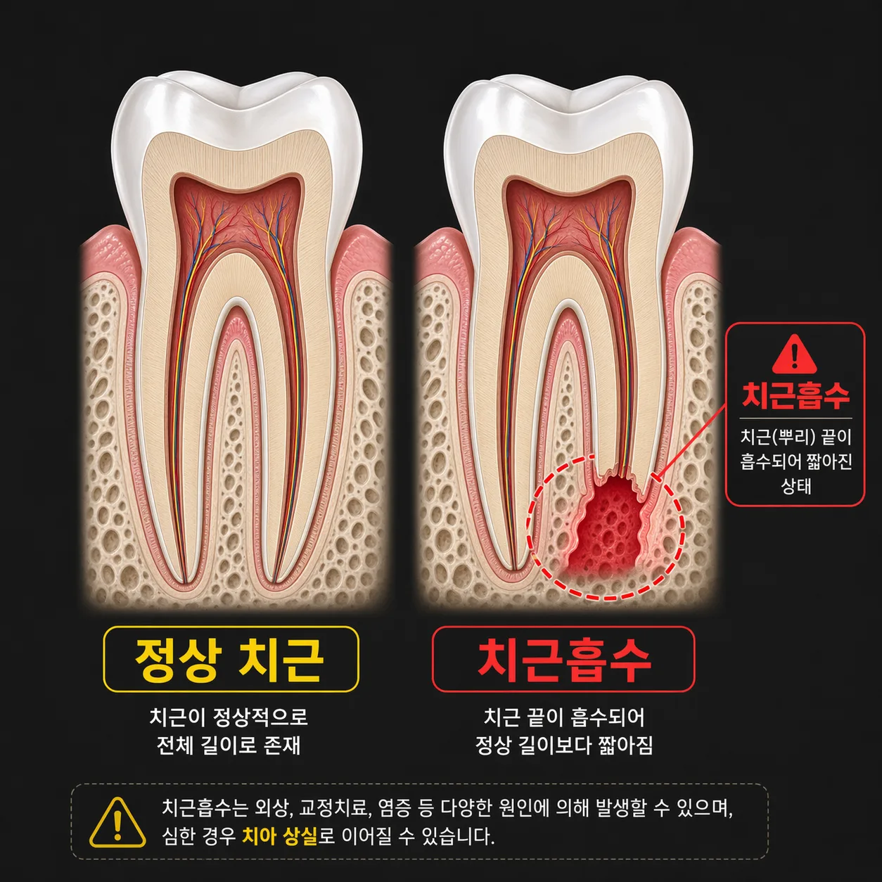 치근흡수 X-ray