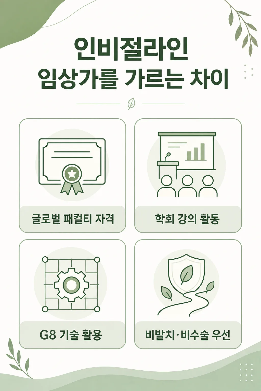 인비절라인 임상가를 가르는 차이 인포그래픽: 학회 활동, 글로벌 패컬티, 비발치 전략, 디지털 진단