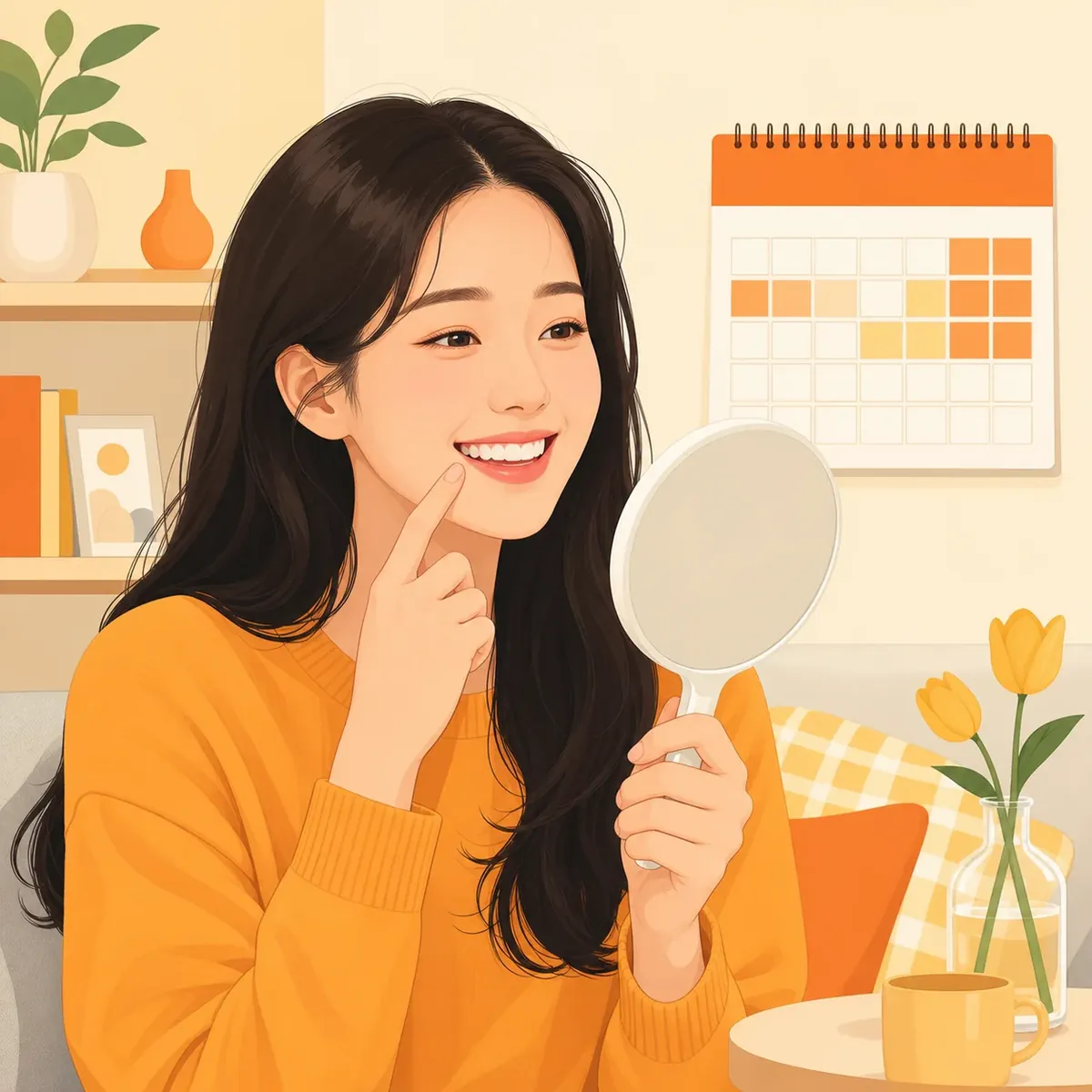 교정 후 미백