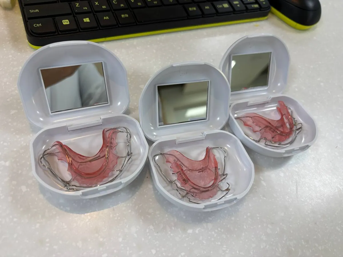 씻어서 케이스에 넣어 둔 가철식 유지장치