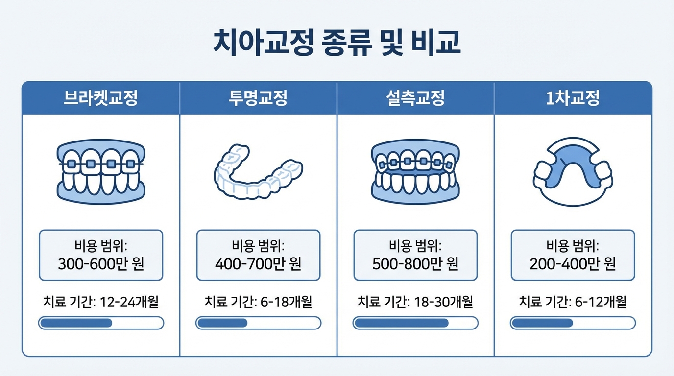 치아교정 종류 및 비교