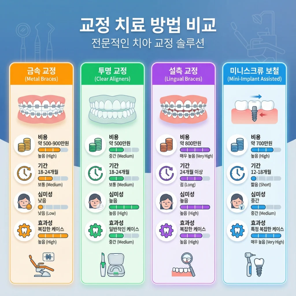 치아교정 종류 비용